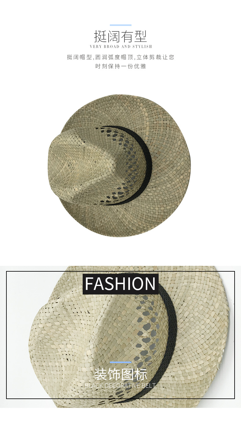 Casual Korean-style simple salty straw hat, fashionable and easy to match. Large-brimmed straw hat manufacturer supports wholesale in stock pic 16