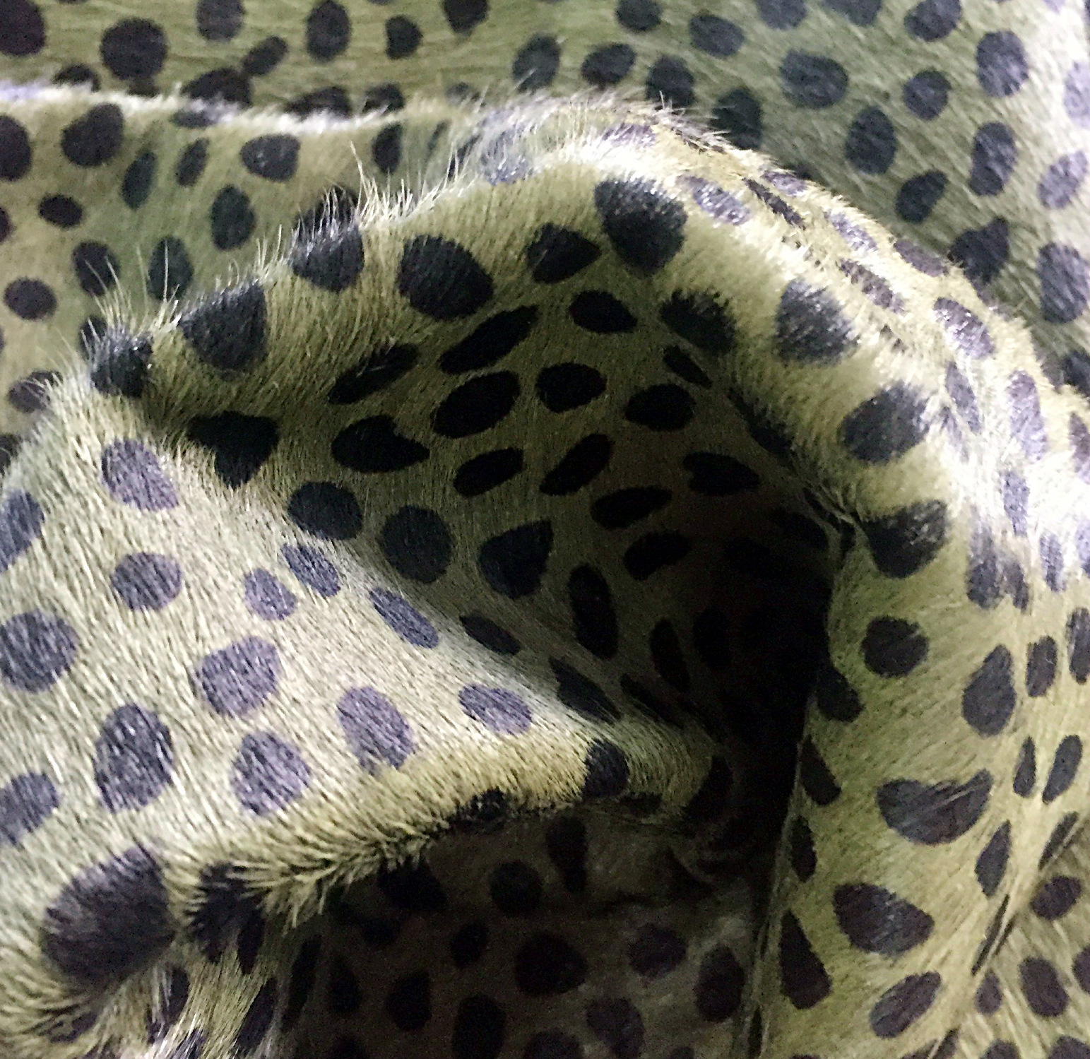 Yiwu genuine leather horsehair classic military green little leopard dot horsehair printed horsehair accessories Colorful horsehair pic 6