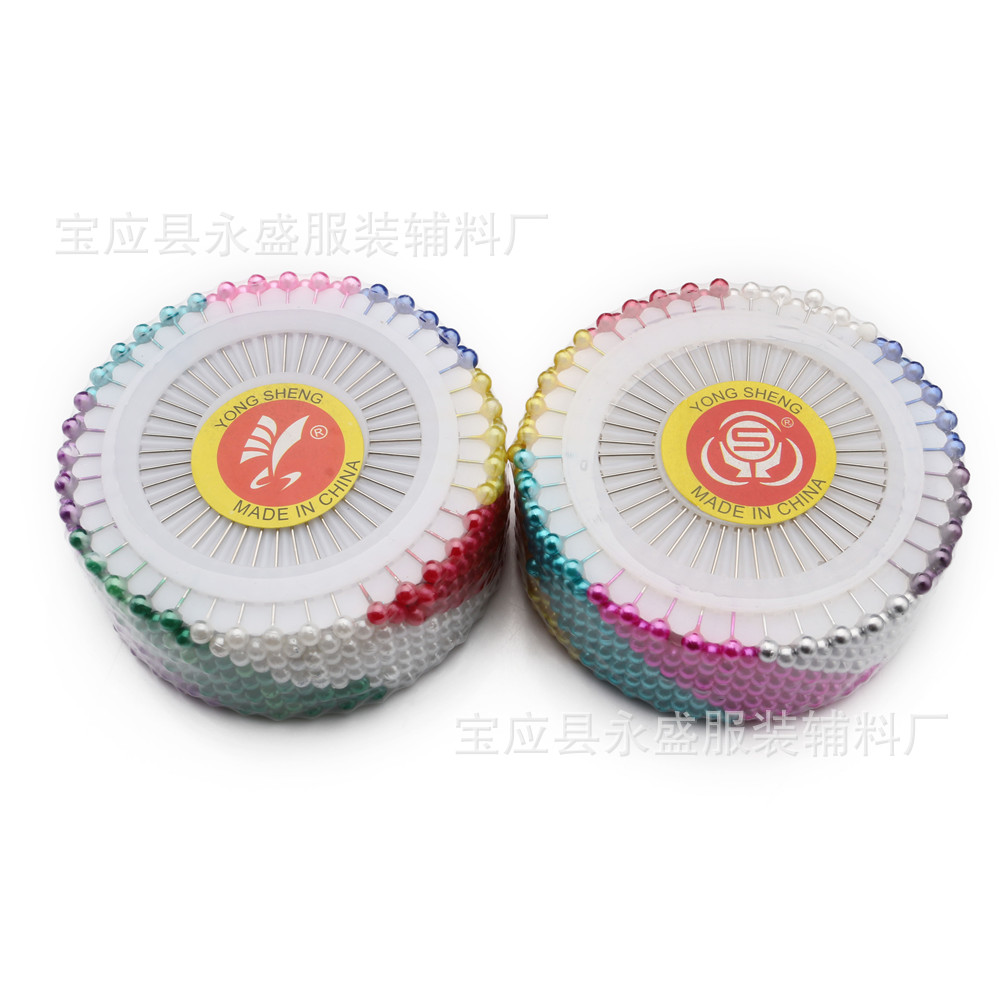 彩色珠光针40枚制衣定位针DIY配件装饰缝纫珠针镀镍针盘厂家批发详情6