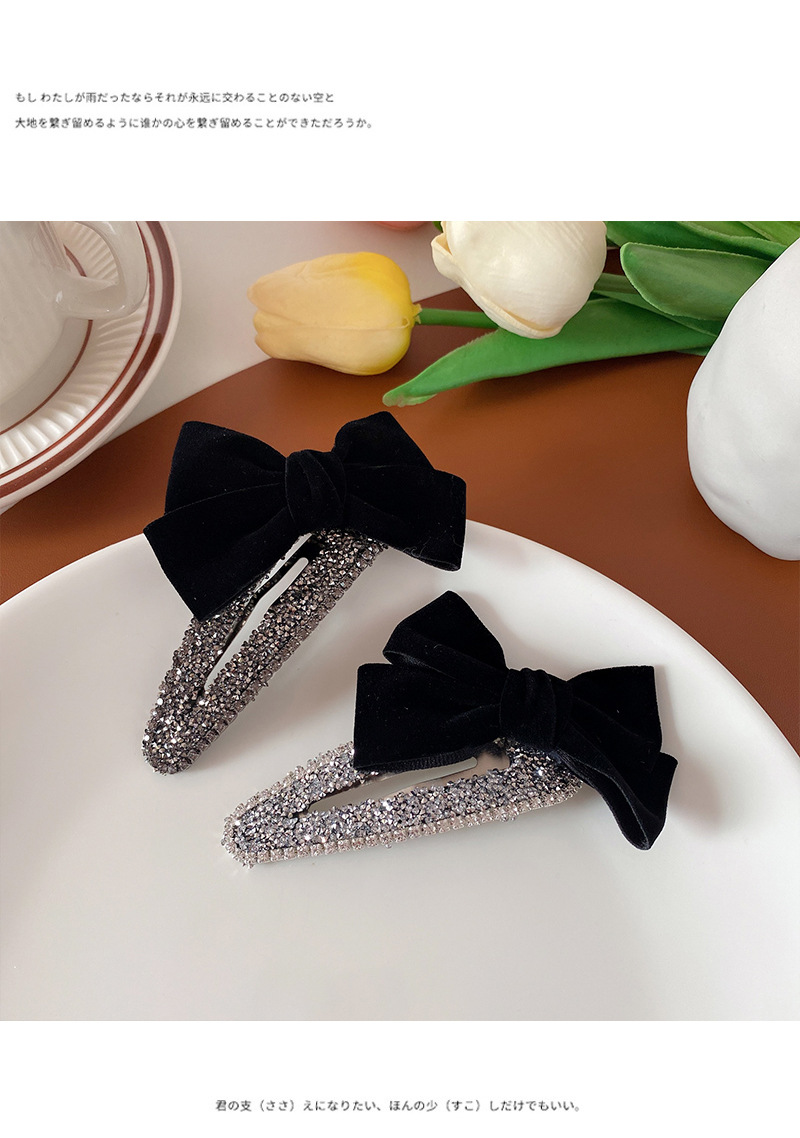 韩版乖巧甜美复古水钻蝴蝶结bb夹轻奢高级感2023新款侧边碎发发夹详情25