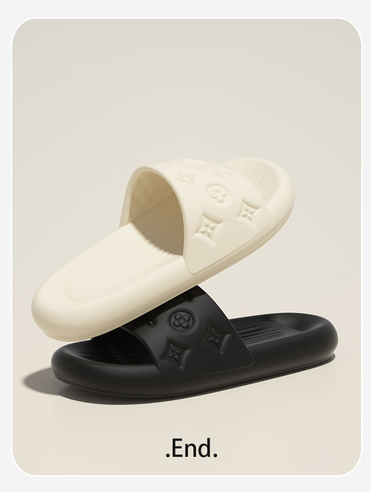 高级感时尚凉拖鞋女夏天拖鞋踩屎感厚底浴室防滑防臭小花eva拖鞋详情13