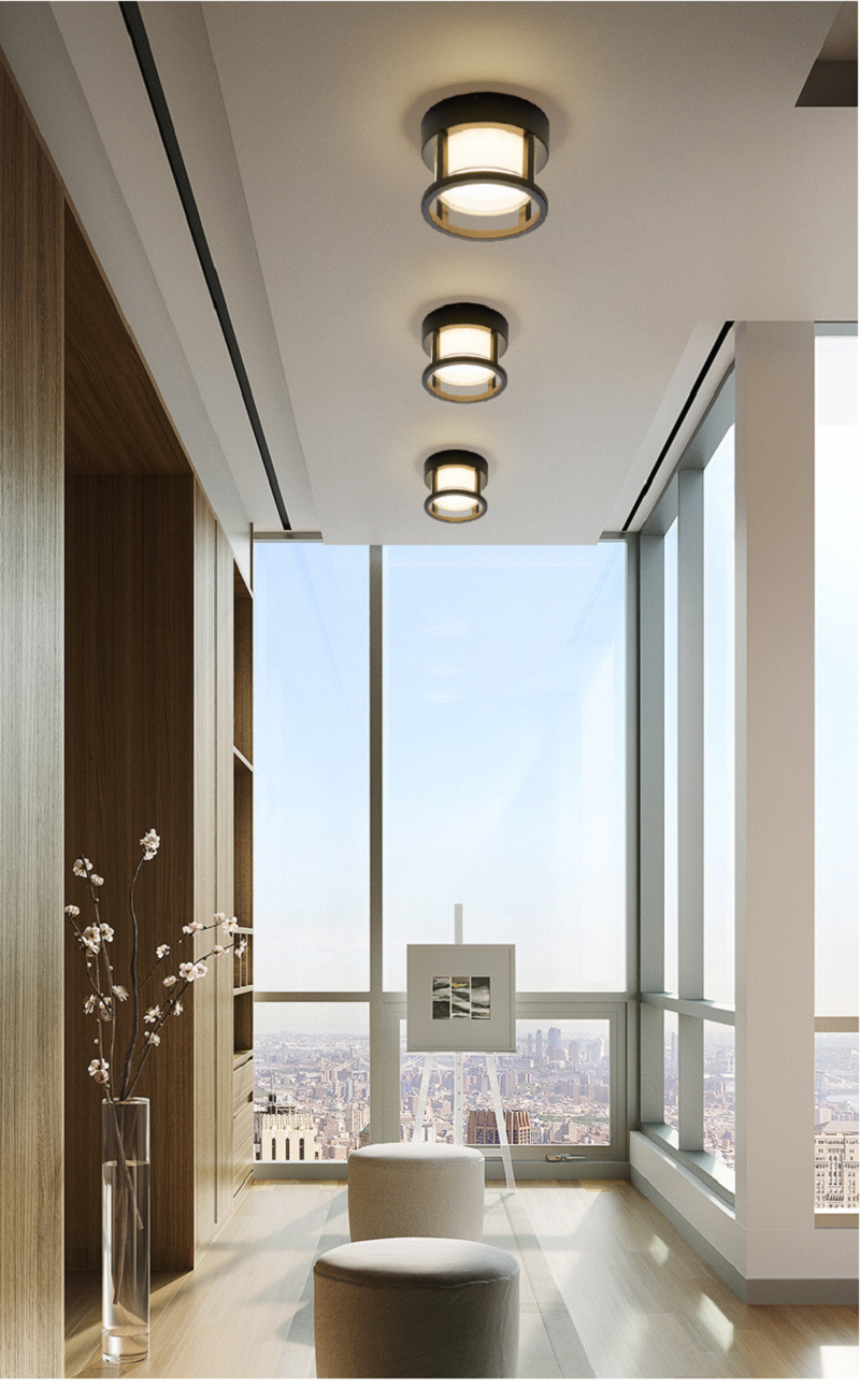 Outdoor wall lamps, lawn lamps, led minimalist aluminum profiles, modern simple villa round door heads, outdoor fence column heads pic 4