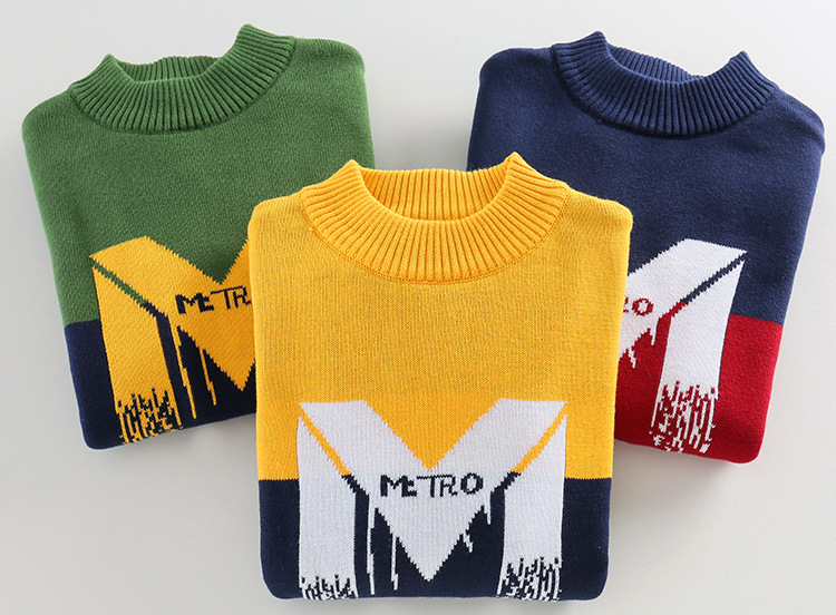 男童毛衣2023年新款洋气春秋男孩儿童针织套头加绒加厚中大童秋冬详情3