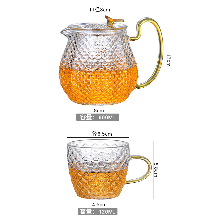 Creative and distinctive teapots, heat-resistant flower teapots, multi-color cups, daily health-preserving teapots, gift tea sets pic 9