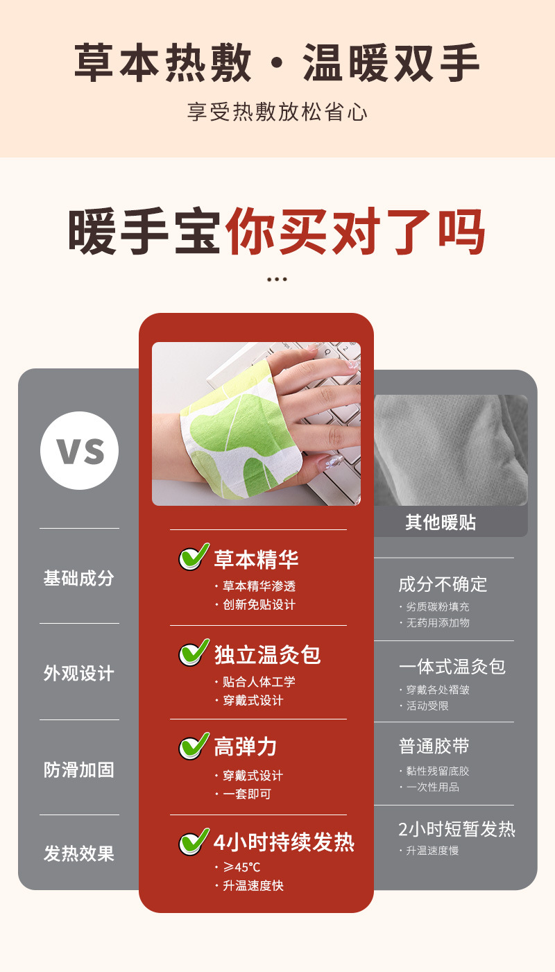 新款蒸汽暖手宝秋冬季学生写字打字绑手暖宝宝长时间暖脚自发热贴详情2
