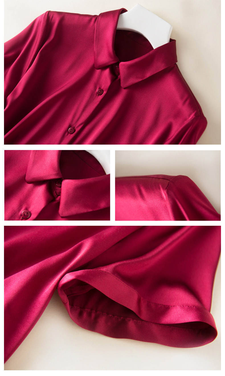 Silk short-sleeved shirt, a new summer professional shirt for women, with a unique design sense and a niche commuting top made of mulberry silk pic 31