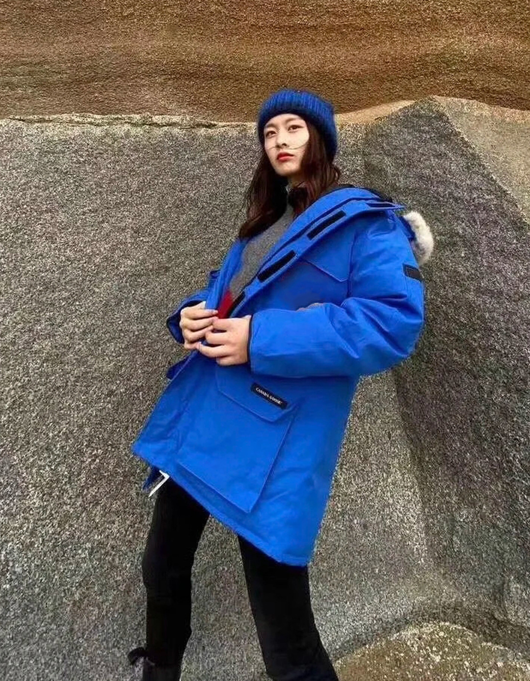 大鹅羽绒服高版本08远征款男防寒狼毛中长情侣款女毛领保暖外套冬详情9