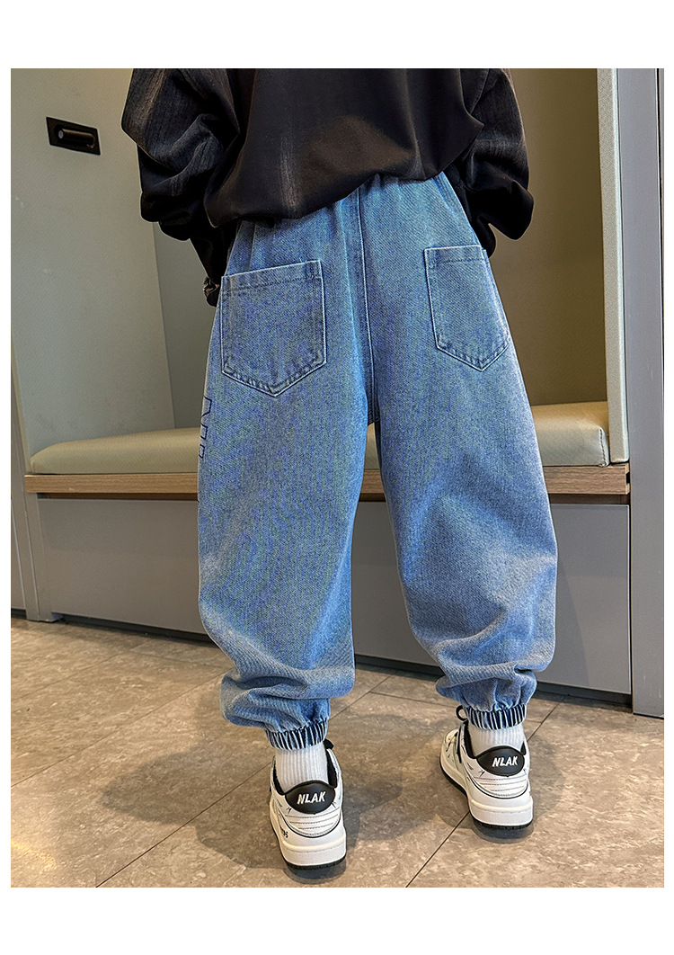 童装男童秋装裤子春秋款2023新款儿童牛仔裤秋季中大童休闲长裤潮详情16