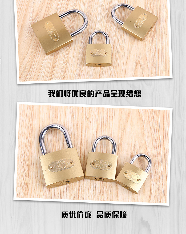 【 Factory Direct Supply 】 Full-opening padlock, copper-like padlock, single-opening multi-specification lock head, household watch box lock, small padlock pic 17