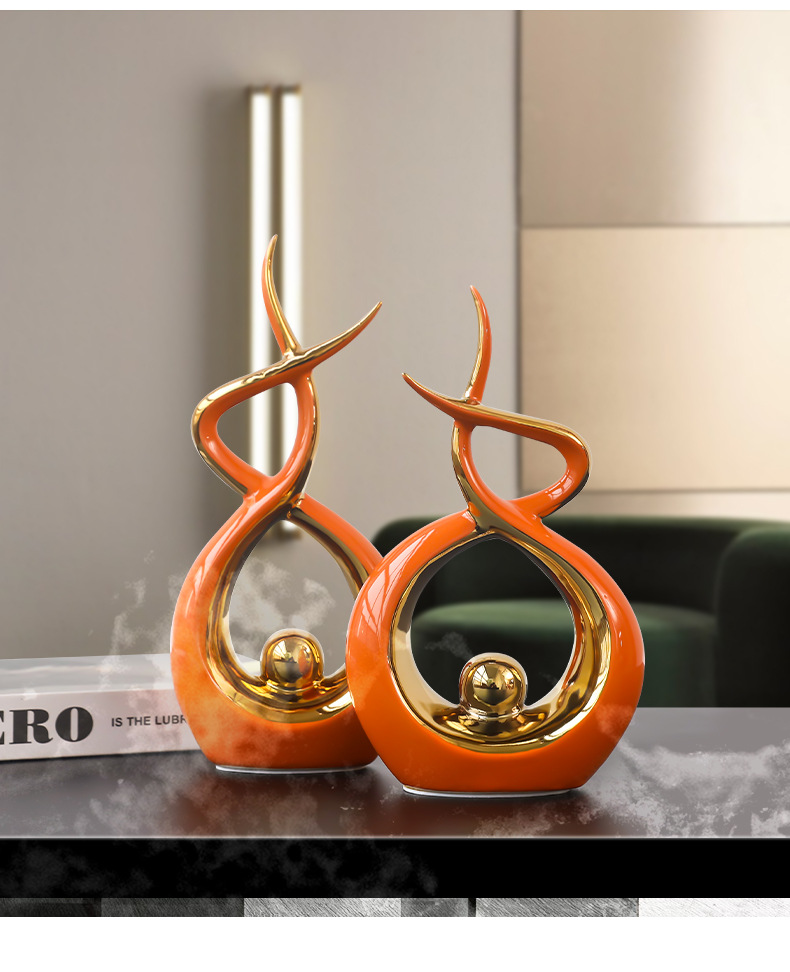 Modern light luxury ceramic ornaments, living room entrance TV cabinet, creative office table, wine cabinet, home decoration for moving in pic 6