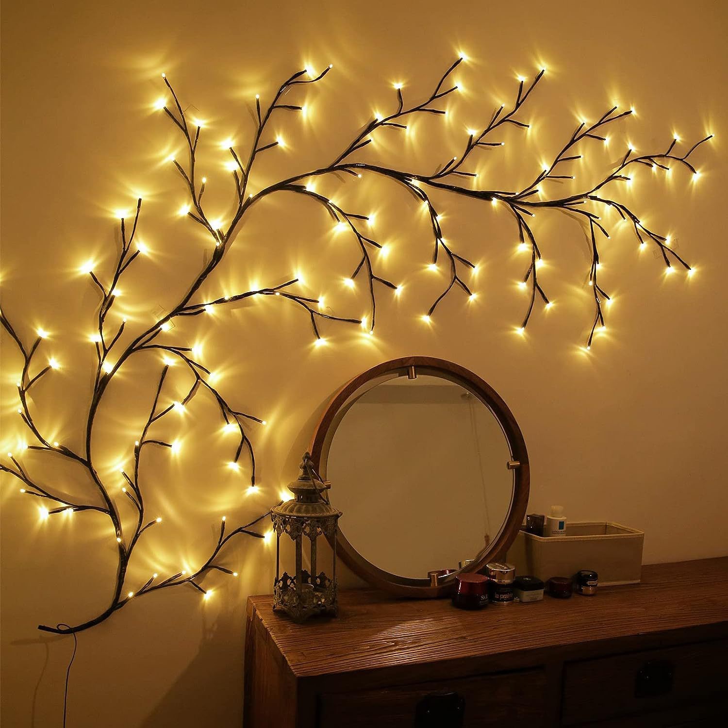 Cross-border LED flexable lámpara de rama lámpara de ratán lámpara de ambiente de habitación lámpara decorativa de pared lámpara de estilo lámpara de árbol pic 8