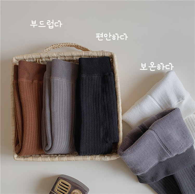 2022冬季新款儿童打底裤批发宝宝复古色坑条九分裤加绒加厚潮裤详情27