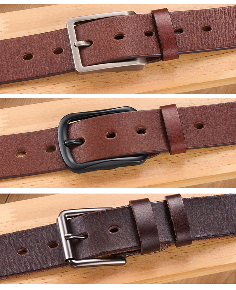 广州男士纯牛皮复古单层外贸手工皮带真皮休闲牛皮腰带头层牛皮详情28