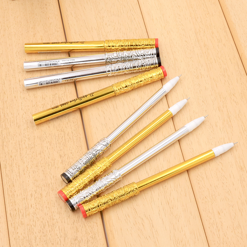 Retractable golden hoop rod magnetic pressure-reducing gel pen with 12 steel balls, black 0.38 magnetic pressure-reducing gel pen wholesale pic 17