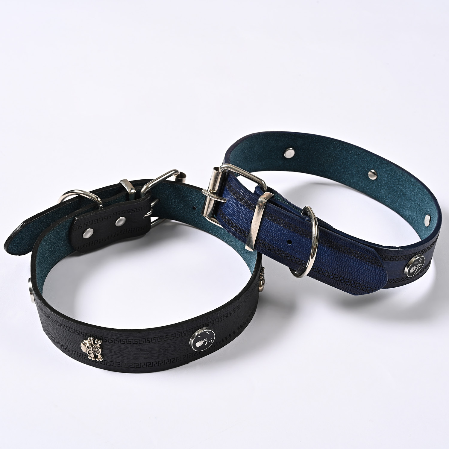 New cross-border skull PU pet collar, large dog neck collar, leather pet collar, adjustable wholesale pic 5