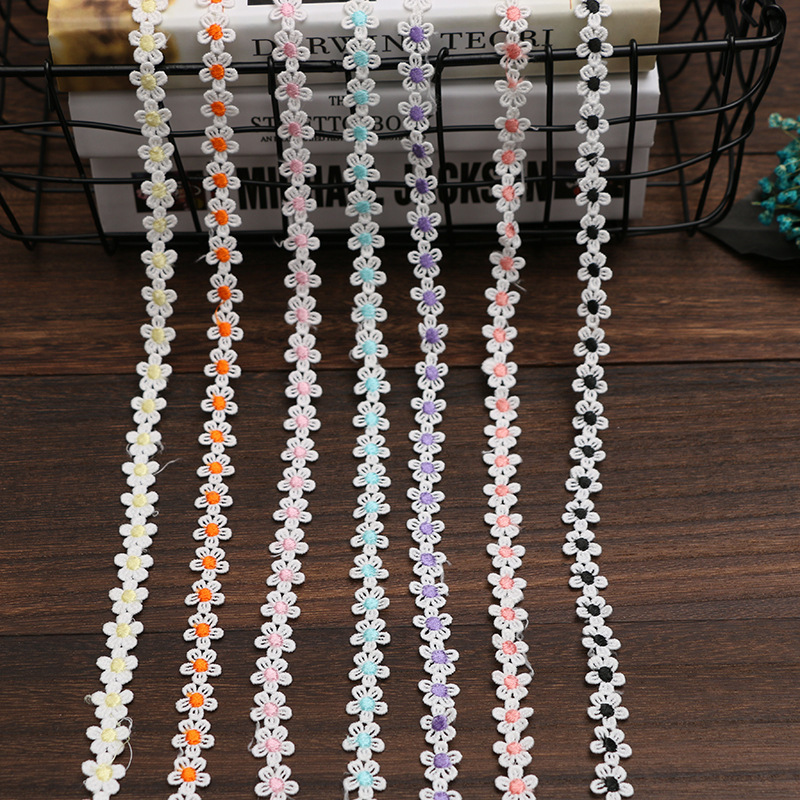 1.5CM water-soluble embroidered little bee lace, Daisy sunflower, DIY handmade accessories, clothing, hair accessories, fabric, tiled pic 3