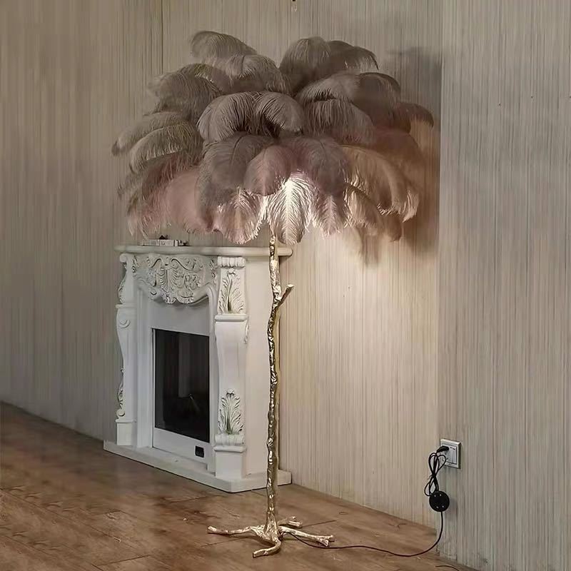 The manufacturer has 60-65 cm colored ostrich feather wedding window carnival prop decorative feather table lamp in stock pic 32