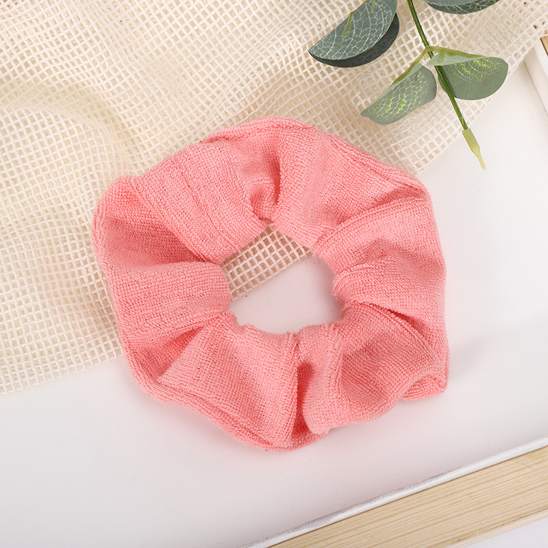 New European and American towel fabric hair band, water-absorbing plush pig large intestine hair rope, face washing head band, sports hair accessory, printed headwear pic 19