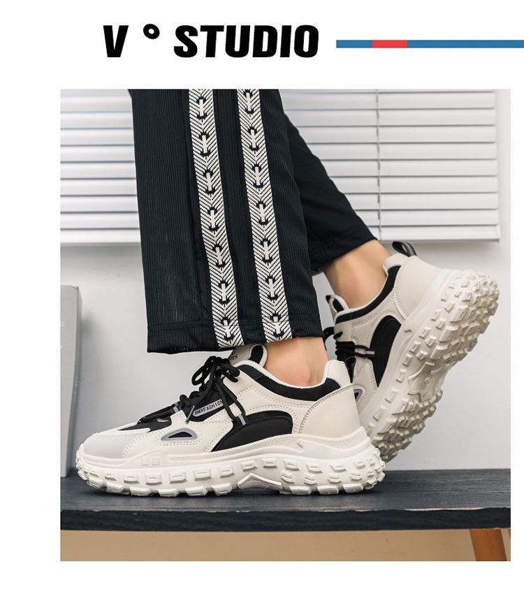 厚底时尚运动鞋夏季新款网红港风透气休闲男鞋工作防滑耐磨老爹鞋详情3