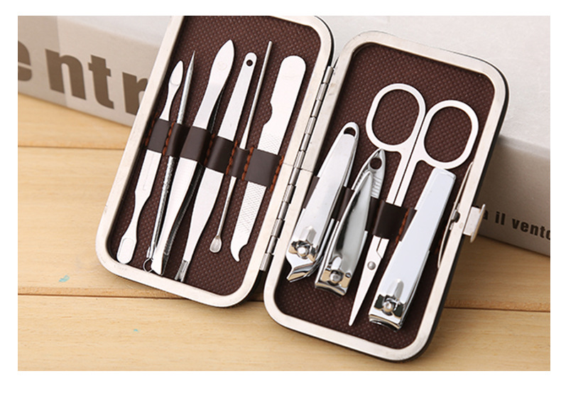 10-piece set of beauty and nail care tools, nail clipper set, 10-piece leather case set, custom LOGO pic 10