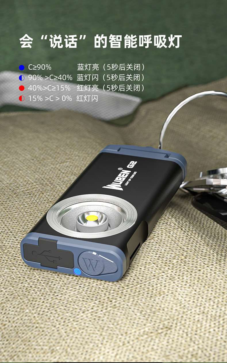 Wuben G2 Mini Flashlight, Strong light charging, Small portable, home outdoor, portable EDC multi-functional keychain lamp pic 10