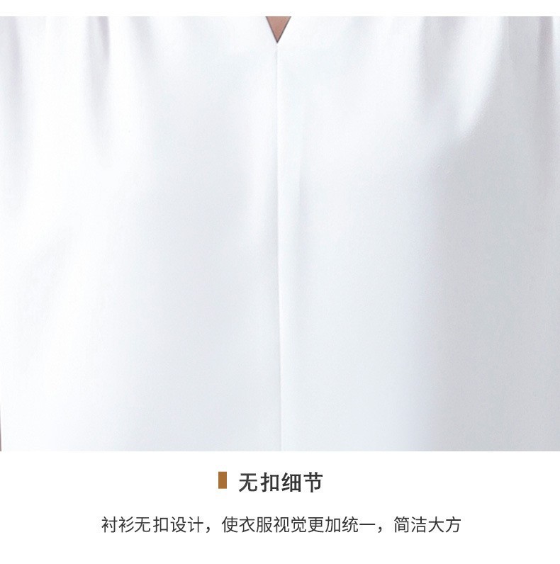 白色雪纺V领短袖衬衫女夏季高级感职业气质通勤垂感时尚百搭上衣详情17