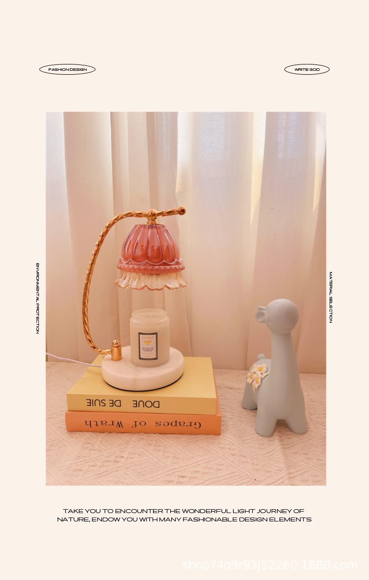 Nordic melting wax lamp, light luxury melting candle lamp, table lamp, bedroom, ins girl bedside lamp, romantic Internet celebrity scented candle lamp pic 7