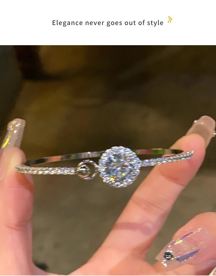 Korean bestseller, super shiny round zircon bracelet, simple and versatile, high-quality, perfect for best friend gifts, wholesale of bracelets and jewelry pic 13