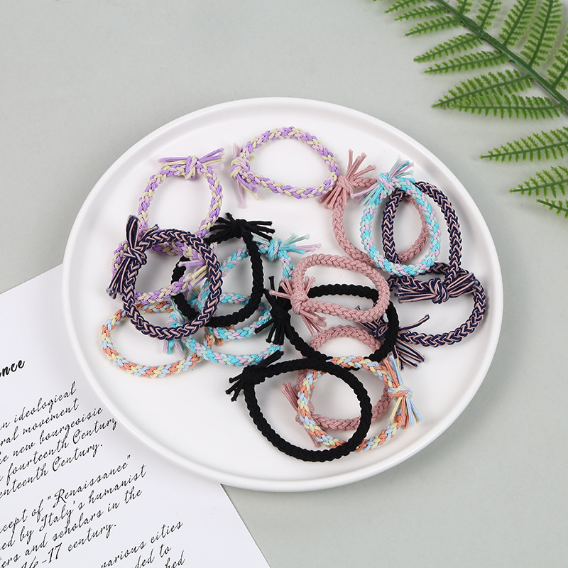 Korean hair tie for women, simple and fresh hair band, simple handcrafted braided leather band hair tie headwear, Korean version adult hair accessory pic 6