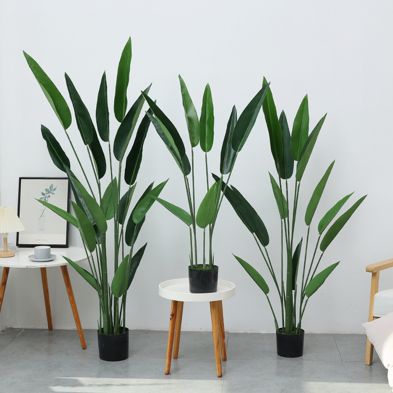 北欧旅人蕉大型仿真植物盆栽室内造景装饰网红芭蕉叶假树盆景批发详情9
