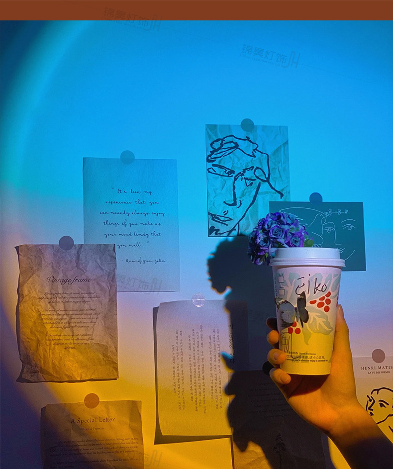 明装日不落射灯嵌入洗墙背景墙玄关直播商用日落夕阳过道氛围射灯详情30