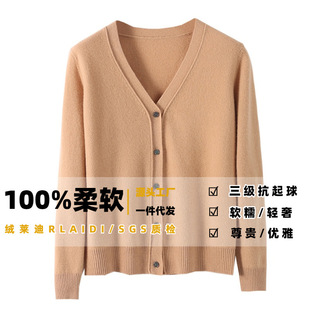 2023早秋宽松V领羊毛针织无袖背心韩版纯色减龄休闲女式马甲上装详情2
