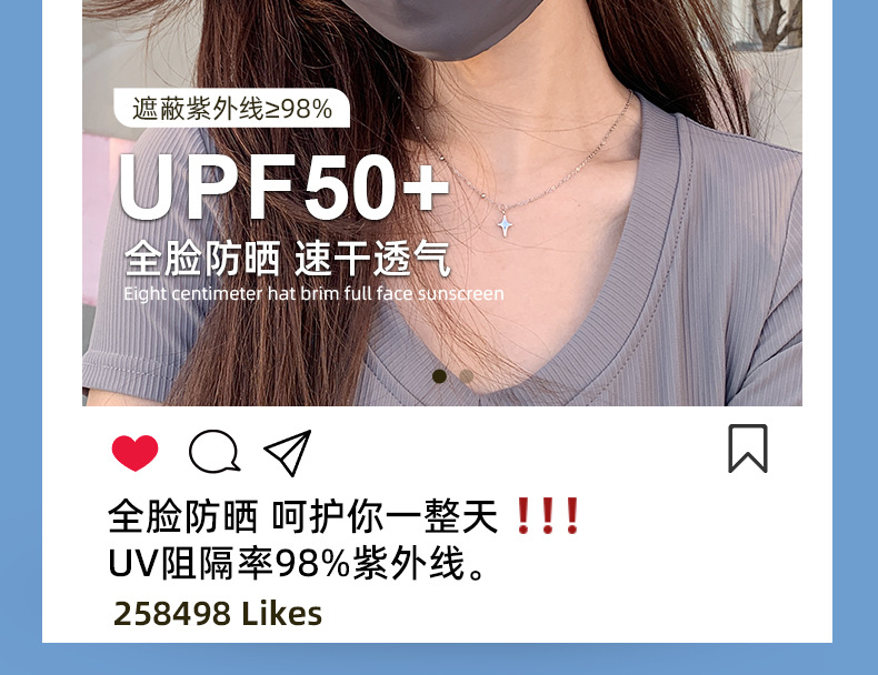 全脸防晒面罩夏季百搭防紫外线透气遮阳防晒口罩原纱冰丝脸基尼详情4