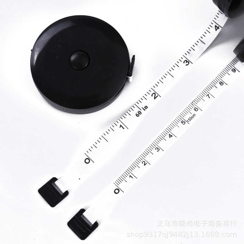 Black tape measure, clothing measuring tape, gift tape measure, mini tape measure, automatic telescopic plastic flexible tape measure, measuring small tools, stationery pic 8