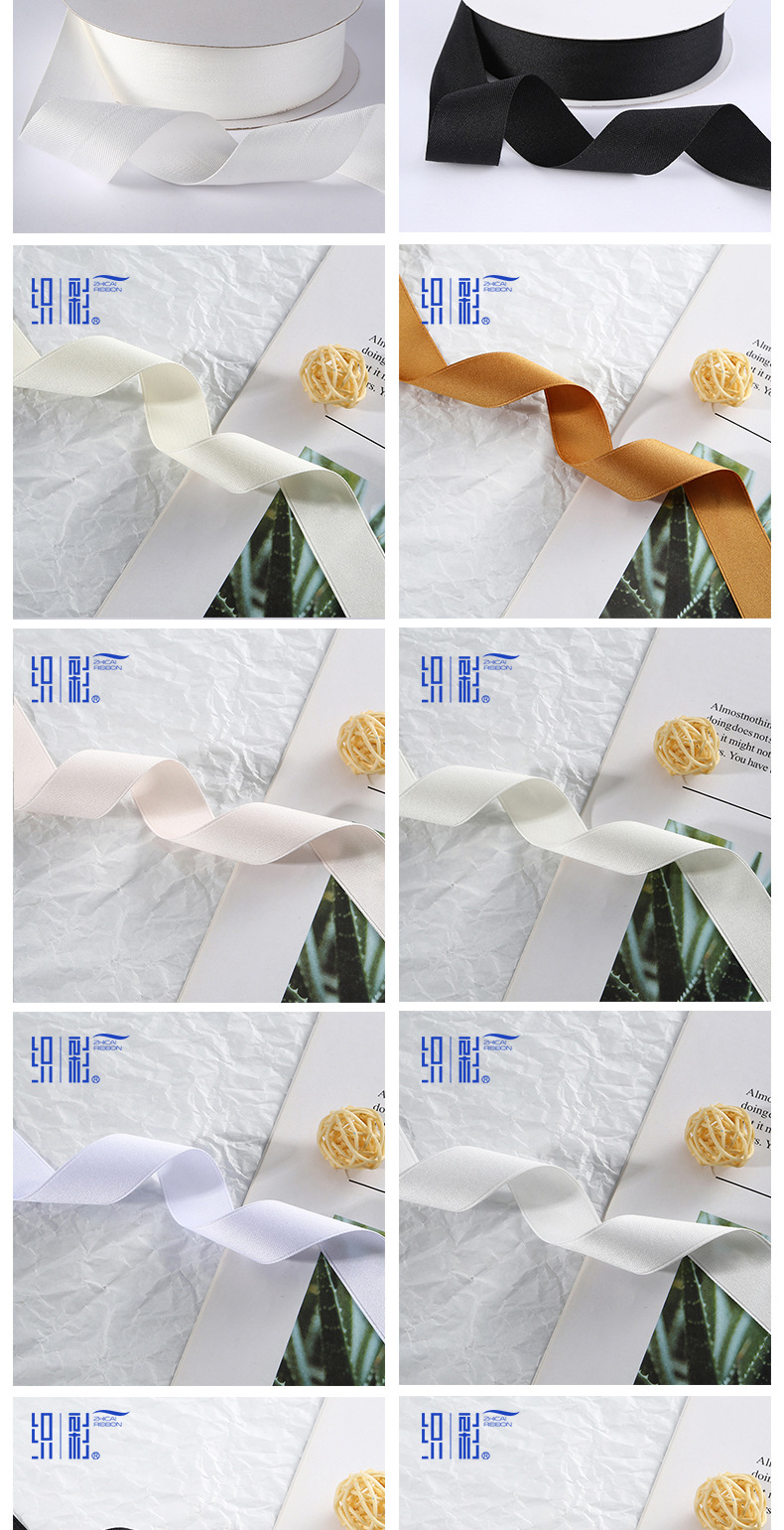 Double-sided matte webbing, thickened Korean version polyester-cotton jewelry, trophy decoration accessories, bows, colorful ribbons wholesale pic 15