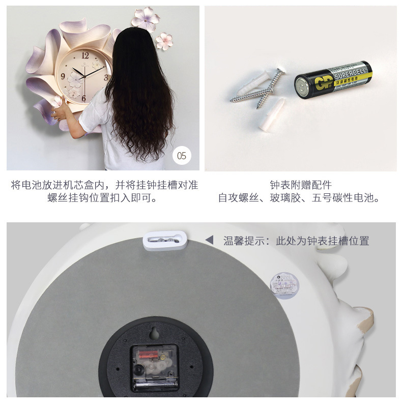 Fuxiao decoración reloj de pared creativo reloj de pared diy puro reloj de pared pintado a mano amazon cross-border e-commerce productos relojes al por mayor pic 17