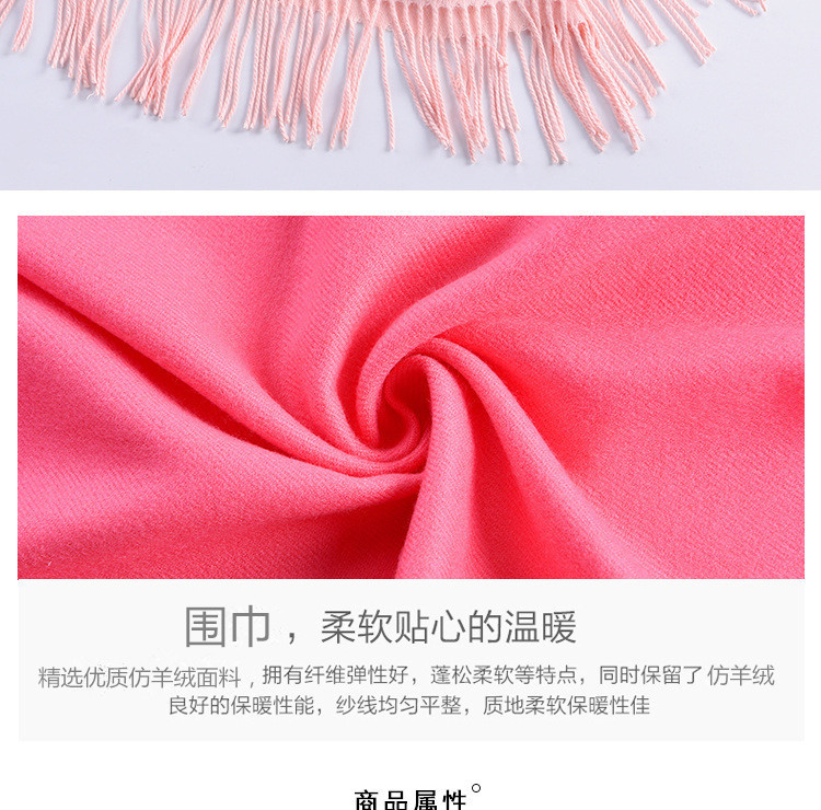The new solid-color faux cashmere scarf for autumn and winter, with a big red LOGO and thickened warm shawl, is in stock and available for shipment pic 20