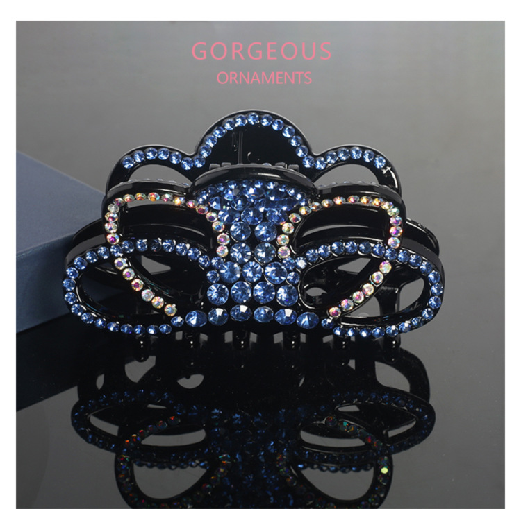 Korean version wholesale hair clips for women, large back of the head, water diamond hair bun, headwear, hair accessories, hair clips, hair bun, large volume device pic 10