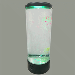 水族鱼缸水母灯 七彩LED自动变色小夜灯 圆柱形水母灯详情26