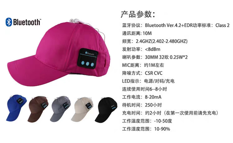 Wholesale personalized baseball caps, headphone caps, audio caps, unisex Bluetooth music headphones and baseball caps from the manufacturer pic 8