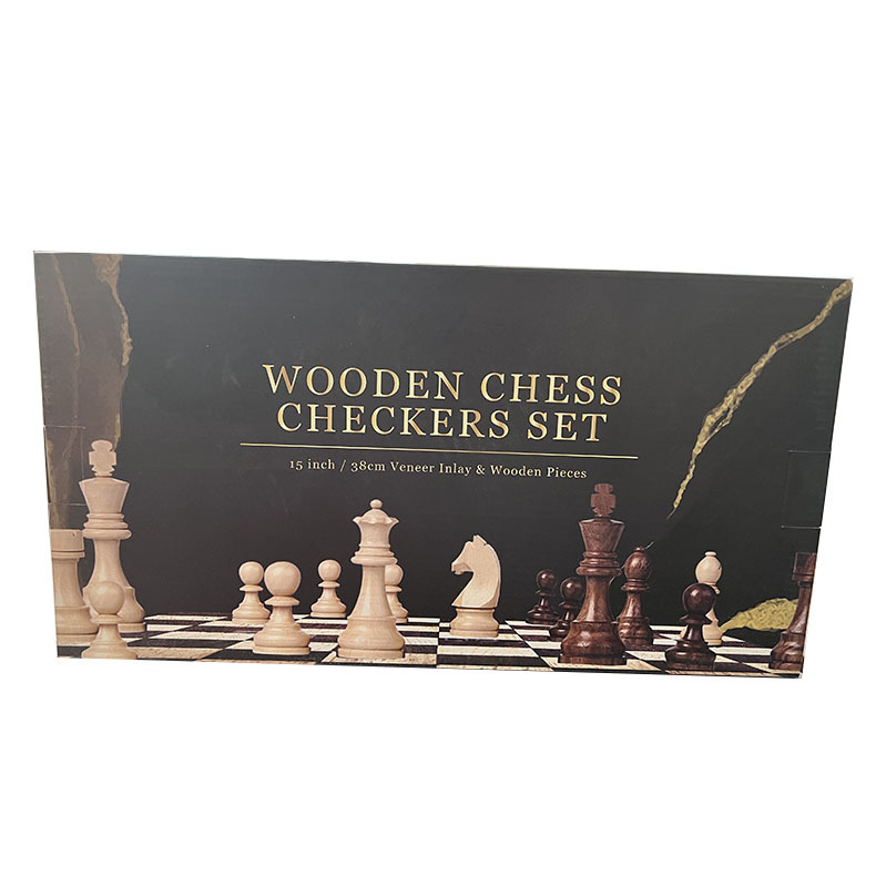 Cross-border wooden rounded corner two-in-one folding chess board, chess quality magnetic chess competitive and educational toy pic 20