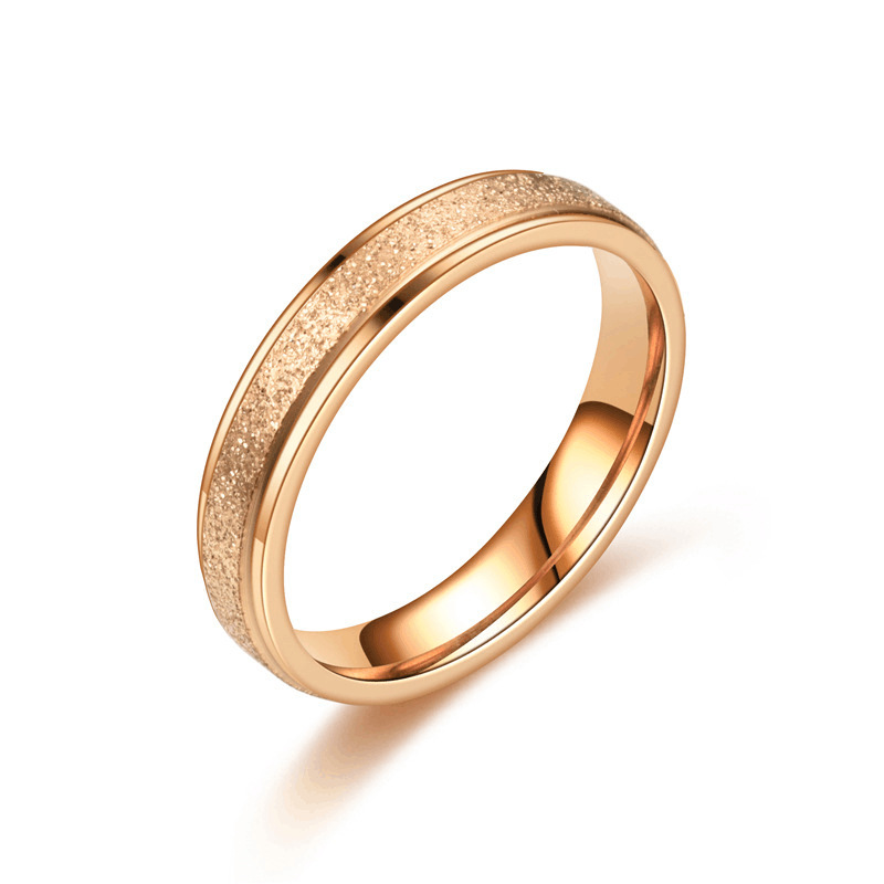 ing Trend European and American niche titanium steel frosted rings, Korean style fashionable couple rings for women, cross-border jewelry for men/domestic trend products pic 17