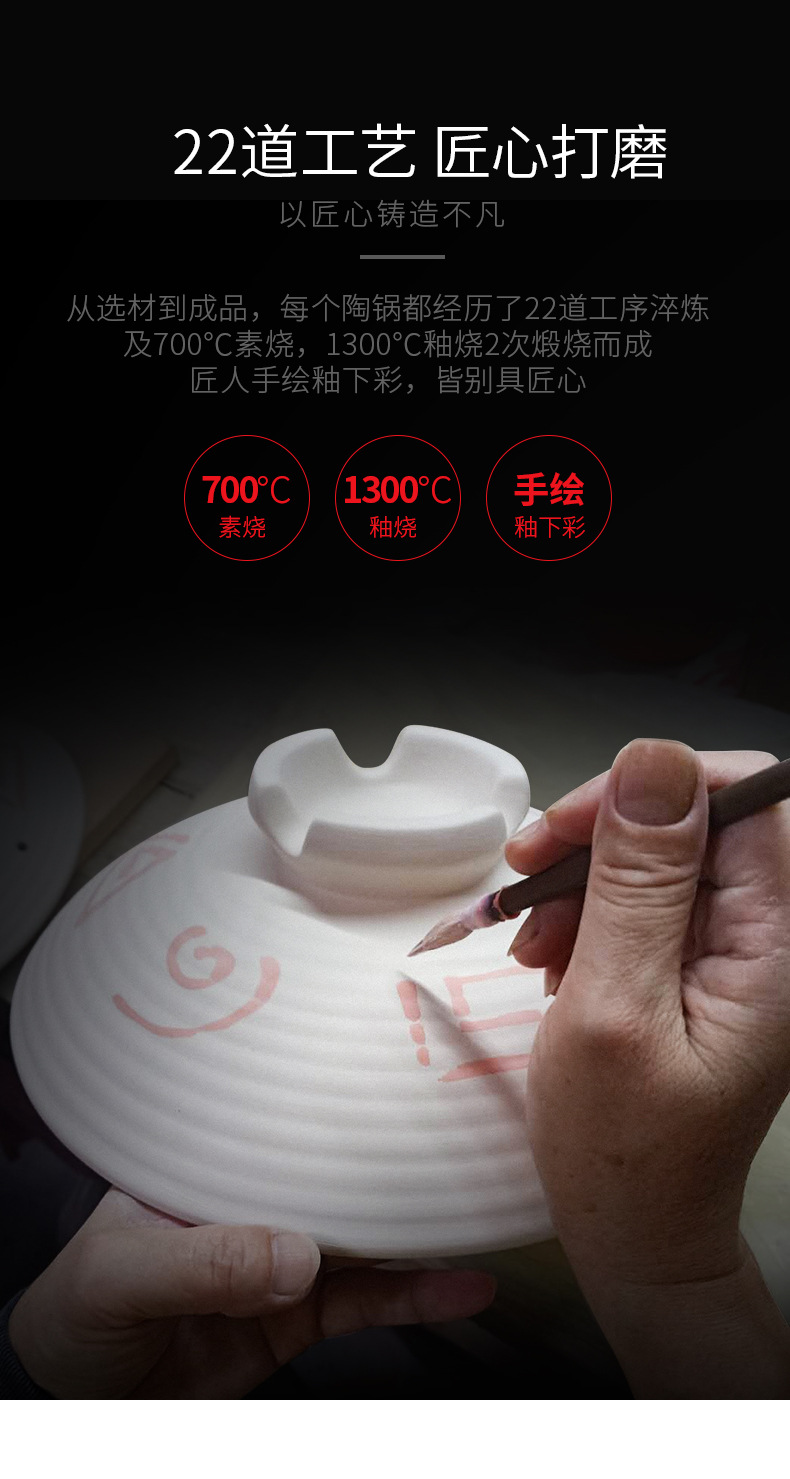 Japanese-style clay pot braised rice, clay pot stew pot, household gas underglaze color 煲仔饭, stone pot, old-fashioned ceramic pot wholesale pic 4