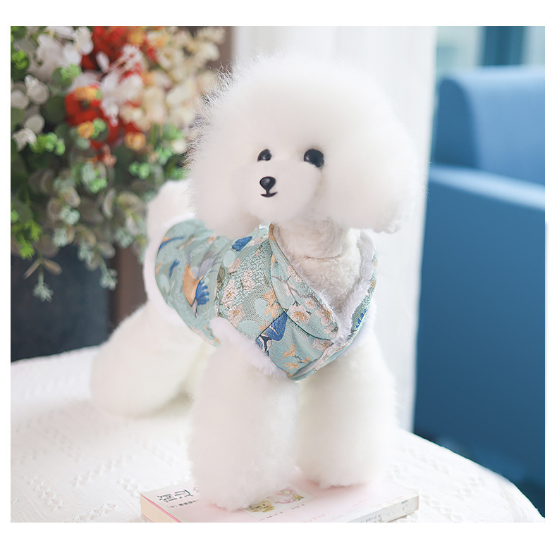 New autumn and winter Chinese-style classical Tang suit dog clothing, durable, thickened and warm pet clothing pic 10