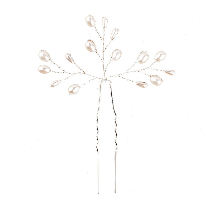 盘头发饰品新娘头饰发插针发簪子头花盘发配饰伴娘发型u型夹发卡详情11