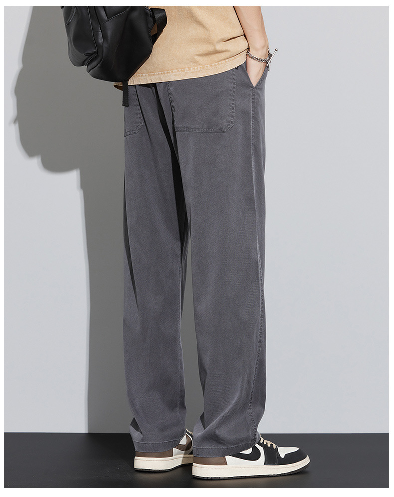 男士牛仔裤夏季薄款2024年新款宽松紧腰直筒学生阔腿冰丝休闲长裤详情20