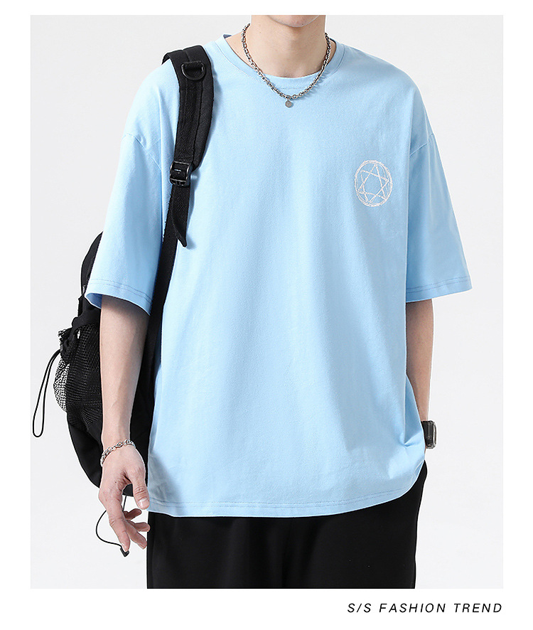 短袖T恤男夏季新款潮流港风宽松t恤加肥加大码百搭半袖体恤衫9XL详情23