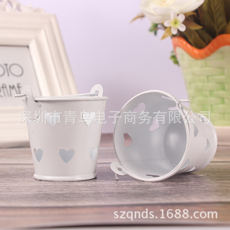 儿童糖果色镂空心形小铁桶创意桌面收纳铁皮桶马口铁迷你喜糖盒子详情29