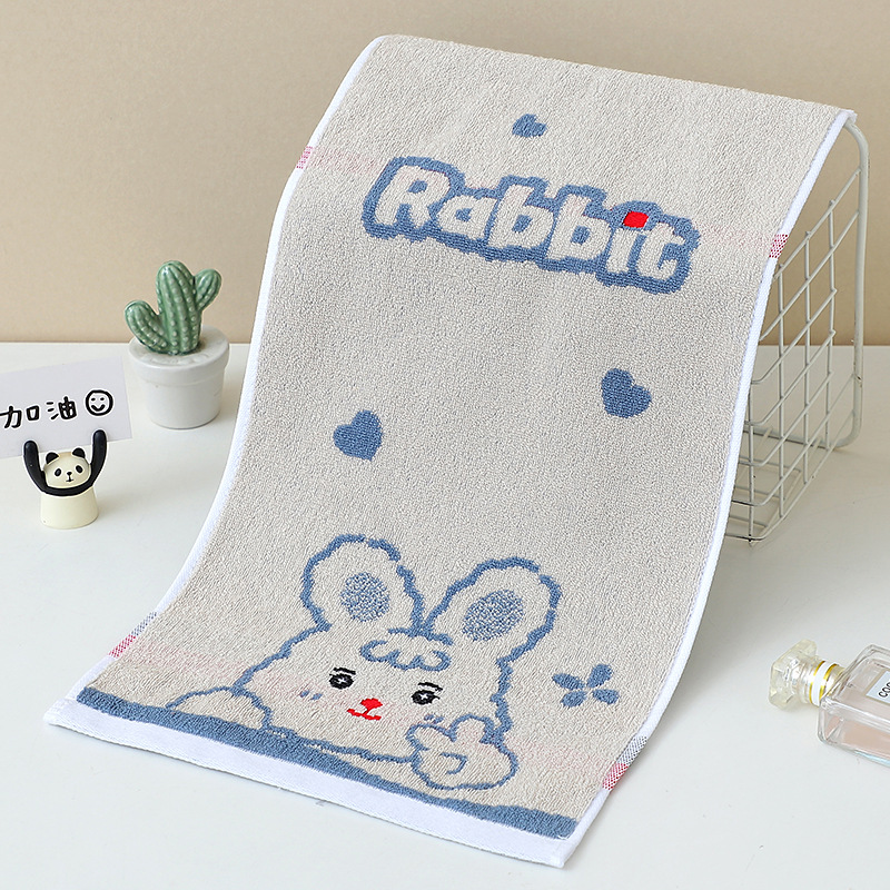 Toalla de algodón toalla cuadrada de dibujos animados colgante absorbente para niños 100% algodón cute toalla pequeña toalla para bebés y niños guardería toalla pic 3