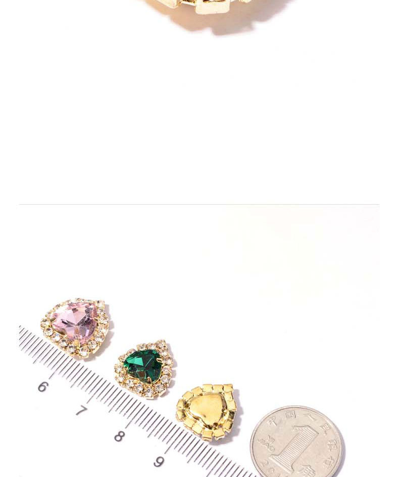 Diamond ring, heart-shaped heart, four-prong diamond, crystal clasp, glass diamond, prong chain, edge, hand-sewn clothing pendant, small accessory pic 17